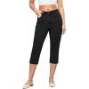 imageGRAPENT Capri Jeans for Women High Waisted Stretchy Denim Capris Front Seamed Cropped Skinny Slim Fit Jeans with PocketsTrue Black