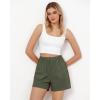 imageGRAPENT Athletic Shorts for Women High Waisted Casual Exercise Hiking Quick Dry Sports Gym Running Shorts with PocketsArmy Green