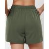 imageGRAPENT Athletic Shorts for Women High Waisted Casual Exercise Hiking Quick Dry Sports Gym Running Shorts with PocketsArmy Green