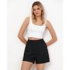 imageGRAPENT Athletic Shorts for Women High Waisted Casual Exercise Hiking Quick Dry Sports Gym Running Shorts with PocketsBlack