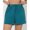imageGRAPENT Athletic Shorts for Women High Waisted Casual Exercise Hiking Quick Dry Sports Gym Running Shorts with PocketsHarbor Blue