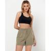 imageGRAPENT Athletic Shorts for Women High Waisted Casual Exercise Hiking Quick Dry Sports Gym Running Shorts with PocketsKhaki
