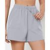 imageGRAPENT Athletic Shorts for Women High Waisted Casual Exercise Hiking Quick Dry Sports Gym Running Shorts with PocketsLight Gray