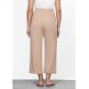 imageGRAPENT Linen Pants for Women High Waisted Wide Leg Capri Elastic Waist Casual Beach Flowy Cropped Summer Capris PantsAlmond