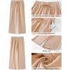 imageGRAPENT Linen Pants for Women High Waisted Wide Leg Capri Elastic Waist Casual Beach Flowy Cropped Summer Capris PantsAlmond