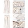 imageGRAPENT Linen Pants for Women High Waisted Wide Leg Capri Elastic Waist Casual Beach Flowy Cropped Summer Capris PantsApricot