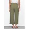 imageGRAPENT Linen Pants for Women High Waisted Wide Leg Capri Elastic Waist Casual Beach Flowy Cropped Summer Capris PantsArmy Green