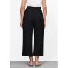 imageGRAPENT Linen Pants for Women High Waisted Wide Leg Capri Elastic Waist Casual Beach Flowy Cropped Summer Capris PantsBlack