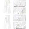 imageGRAPENT Linen Pants for Women High Waisted Wide Leg Capri Elastic Waist Casual Beach Flowy Cropped Summer Capris PantsCream White