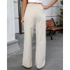 imageGRAPENT Striped Pants for Women High Waisted Wide Leg Cotton Linen Trendy Beach Pull On Elastic Waist Casual Flowy PantsBeige Blue Stripe