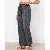 imageGRAPENT Striped Pants for Women High Waisted Wide Leg Cotton Linen Trendy Beach Pull On Elastic Waist Casual Flowy PantsBlack White Stripe