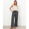 imageGRAPENT Striped Pants for Women High Waisted Wide Leg Cotton Linen Trendy Beach Pull On Elastic Waist Casual Flowy PantsBlack White Stripe