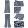 imageGRAPENT Striped Pants for Women High Waisted Wide Leg Cotton Linen Trendy Beach Pull On Elastic Waist Casual Flowy PantsBlue Stripe