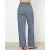 imageGRAPENT Striped Pants for Women High Waisted Wide Leg Cotton Linen Trendy Beach Pull On Elastic Waist Casual Flowy PantsBlue Stripe