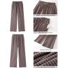 imageGRAPENT Striped Pants for Women High Waisted Wide Leg Cotton Linen Trendy Beach Pull On Elastic Waist Casual Flowy PantsBrown White Stripe