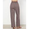 imageGRAPENT Striped Pants for Women High Waisted Wide Leg Cotton Linen Trendy Beach Pull On Elastic Waist Casual Flowy PantsBrown White Stripe