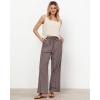 imageGRAPENT Striped Pants for Women High Waisted Wide Leg Cotton Linen Trendy Beach Pull On Elastic Waist Casual Flowy PantsBrown White Stripe