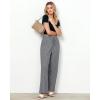 imageGRAPENT Striped Pants for Women High Waisted Wide Leg Cotton Linen Trendy Beach Pull On Elastic Waist Casual Flowy PantsGray Black Stripe