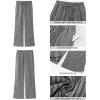 imageGRAPENT Striped Pants for Women High Waisted Wide Leg Cotton Linen Trendy Beach Pull On Elastic Waist Casual Flowy PantsGray Black Stripe