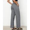 imageGRAPENT Striped Pants for Women High Waisted Wide Leg Cotton Linen Trendy Beach Pull On Elastic Waist Casual Flowy PantsGray Black Stripe