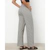 imageGRAPENT Striped Pants for Women High Waisted Wide Leg Cotton Linen Trendy Beach Pull On Elastic Waist Casual Flowy PantsKhaki Black Stripe