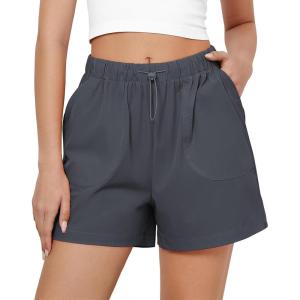 imageGRAPENT Athletic Shorts for Women High Waisted Casual Exercise Hiking Quick Dry Sports Gym Running Shorts with PocketsDark Gray