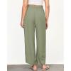 imageGRAPENT Linen Pants Women High Waisted Wide Leg Casual Beach Pull On Elastic Waist Summer Cropped Pants with PocketsArmy Green