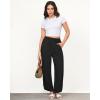 imageGRAPENT Linen Pants Women High Waisted Wide Leg Casual Beach Pull On Elastic Waist Summer Cropped Pants with PocketsBlack