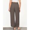 imageGRAPENT Linen Pants Women High Waisted Wide Leg Casual Beach Pull On Elastic Waist Summer Cropped Pants with PocketsBrown