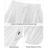imageGRAPENT Linen Pants Women High Waisted Wide Leg Casual Beach Pull On Elastic Waist Summer Cropped Pants with PocketsCream White