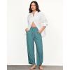 imageGRAPENT Linen Pants Women High Waisted Wide Leg Casual Beach Pull On Elastic Waist Summer Cropped Pants with PocketsLake