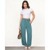 imageGRAPENT Linen Pants Women High Waisted Wide Leg Casual Beach Pull On Elastic Waist Summer Cropped Pants with PocketsLake
