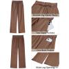 imageGRAPENT Linen Pants Women Wide Leg High Waisted Flowy Summer Beach Elastic Waist Pull On Baggy Palazzo Pants with PocketBrown