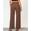 imageGRAPENT Linen Pants Women Wide Leg High Waisted Flowy Summer Beach Elastic Waist Pull On Baggy Palazzo Pants with PocketBrown