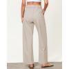 imageGRAPENT Linen Pants Women Wide Leg High Waisted Flowy Summer Beach Elastic Waist Pull On Baggy Palazzo Pants with PocketLight Khaki
