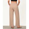 imageGRAPENT Linen Pants for Women Wide Leg High Waisted Baggy Drawstring Elastic Waist Palazzo Trousers Pants with PocketsAlmond