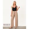 imageGRAPENT Linen Pants for Women Wide Leg High Waisted Baggy Drawstring Elastic Waist Palazzo Trousers Pants with PocketsAlmond