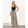 imageGRAPENT Linen Pants for Women Wide Leg High Waisted Baggy Drawstring Elastic Waist Palazzo Trousers Pants with PocketsArmy Green