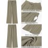 imageGRAPENT Linen Pants for Women Wide Leg High Waisted Baggy Drawstring Elastic Waist Palazzo Trousers Pants with PocketsArmy Green