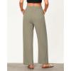 imageGRAPENT Linen Pants for Women Wide Leg High Waisted Baggy Drawstring Elastic Waist Palazzo Trousers Pants with PocketsArmy Green