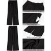 imageGRAPENT Linen Pants for Women Wide Leg High Waisted Baggy Drawstring Elastic Waist Palazzo Trousers Pants with PocketsBlack