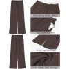 imageGRAPENT Linen Pants for Women Wide Leg High Waisted Baggy Drawstring Elastic Waist Palazzo Trousers Pants with PocketsCoffee Brown