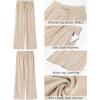 imageGRAPENT Linen Pants for Women Wide Leg High Waisted Baggy Drawstring Elastic Waist Palazzo Trousers Pants with PocketsLight Beige
