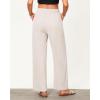 imageGRAPENT Linen Pants for Women Wide Leg High Waisted Baggy Drawstring Elastic Waist Palazzo Trousers Pants with PocketsNatural