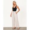 imageGRAPENT Linen Pants for Women Wide Leg High Waisted Baggy Drawstring Elastic Waist Palazzo Trousers Pants with PocketsNatural