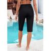 imageGRAPENT Swim Capris for Women High Waisted 15 Beach Swim Pants Long Board Shorts Swimsuit Bottoms with Brief PocketsBlack