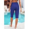 imageGRAPENT Swim Capris for Women High Waisted 15 Beach Swim Pants Long Board Shorts Swimsuit Bottoms with Brief PocketsNautical Blue
