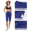 imageGRAPENT Swim Capris for Women High Waisted 15 Beach Swim Pants Long Board Shorts Swimsuit Bottoms with Brief PocketsNautical Blue