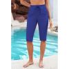 imageGRAPENT Swim Capris for Women High Waisted 15 Beach Swim Pants Long Board Shorts Swimsuit Bottoms with Brief PocketsNautical Blue
