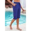 imageGRAPENT Swim Capris for Women High Waisted 15 Beach Swim Pants Long Board Shorts Swimsuit Bottoms with Brief PocketsNautical Blue